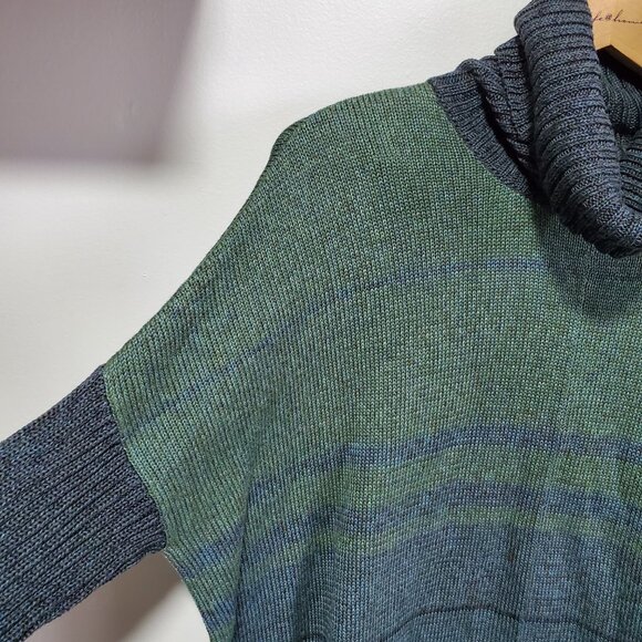 PERUVIAN CONNECTION Pima Cotton Knit Turtleneck Sweater Oversized Women's XS/S - Picture 4 of 12